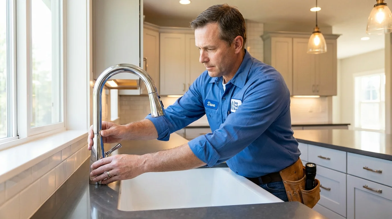 Kitchen faucet installation by Johns Plumbing LLC in Laconia